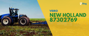 Vidro traseiro 87302769 New Holland instalado em retroescavadeira B95B, vidro original com encaixe perfeito CNH"